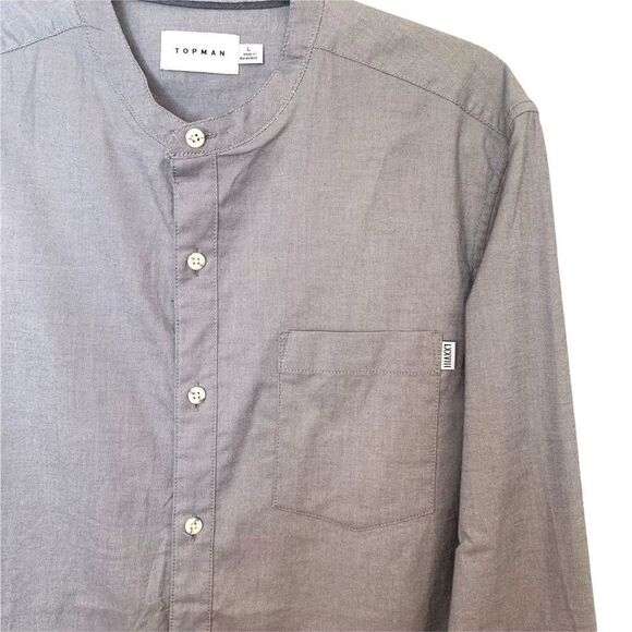 TOPMAN Long Sleeve Stretch Skinny Oxford Shirt - Picture 8 of 11